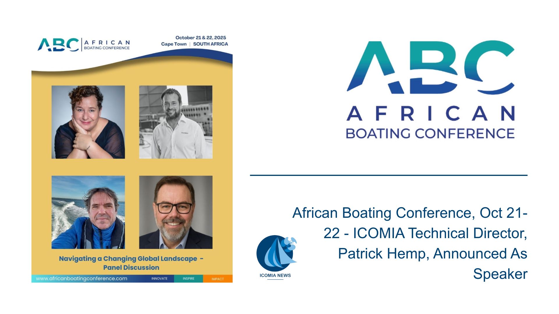 African Boating Conference 2025, Oct 21-22 – ICOMIA Technical Director, Patrick Hemp, Announced As Speaker