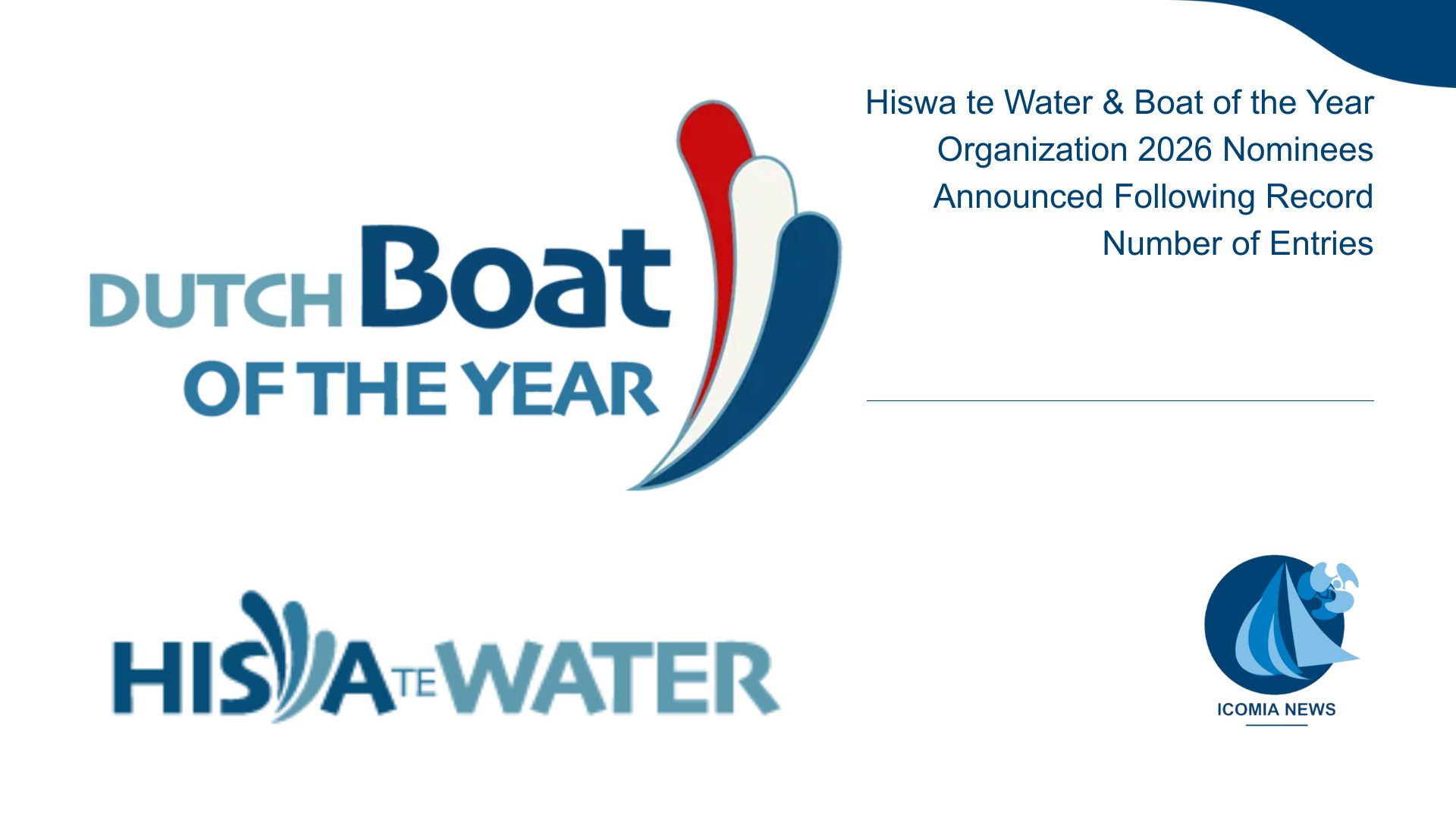 Hiswa te Water & Boat of the Year Organization 2026 Nominees Announced Following Record Number of Entries