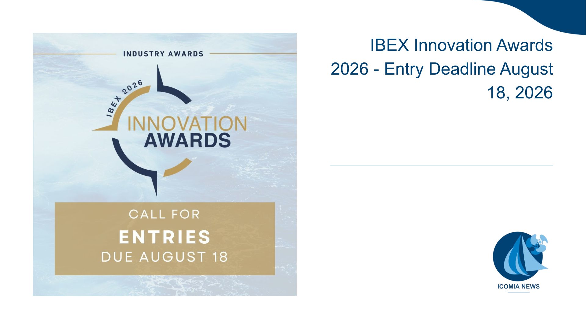 IBEX Innovation Awards 2026 – Entry Deadline August 18, 2026
