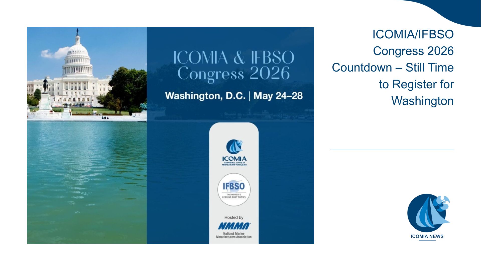 ICOMIA/IFBSO Congress 2026 Countdown – Still Time to Register for Washington