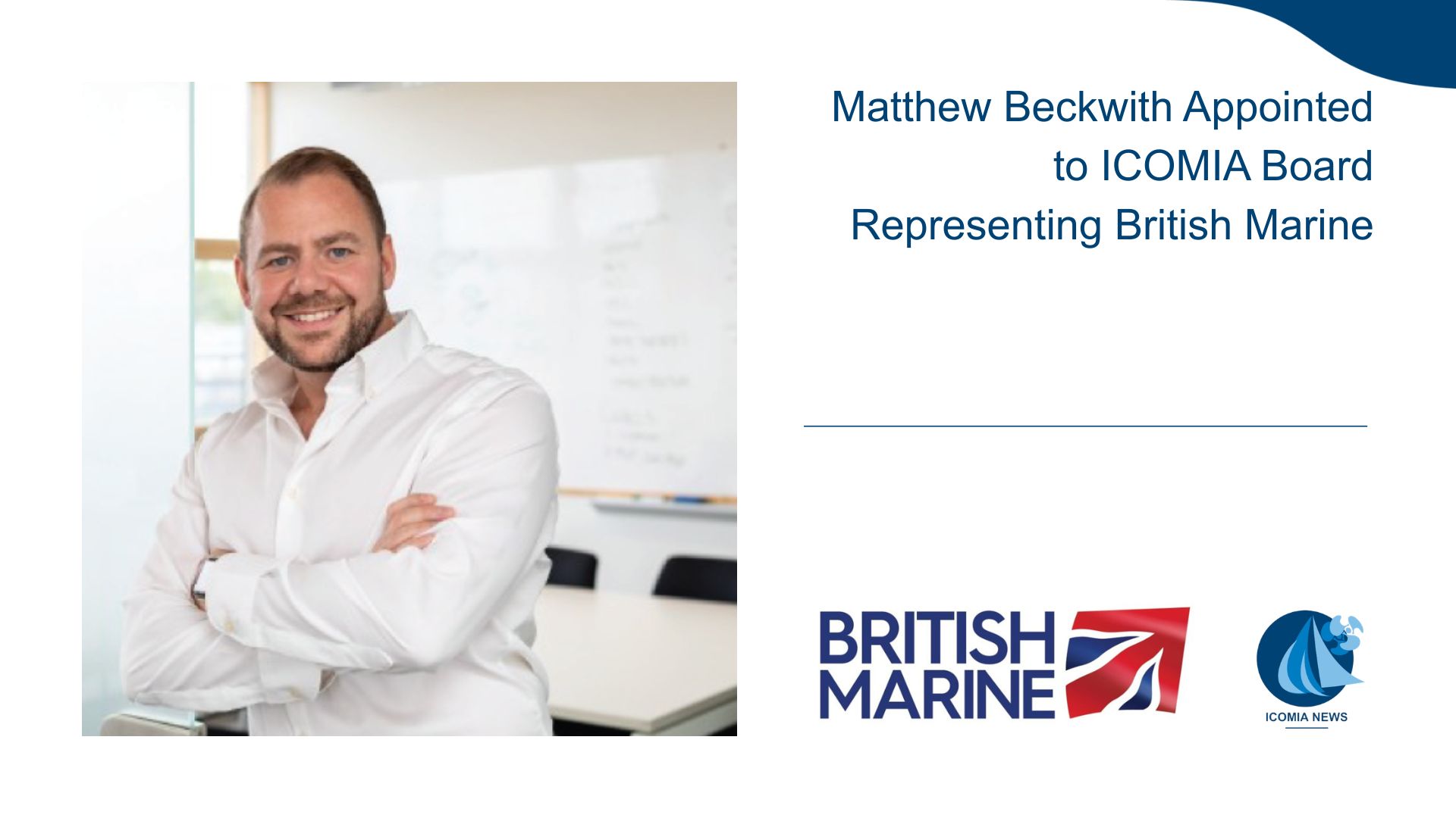 Matthew Beckwith Appointed to ICOMIA Board Representing British Marine