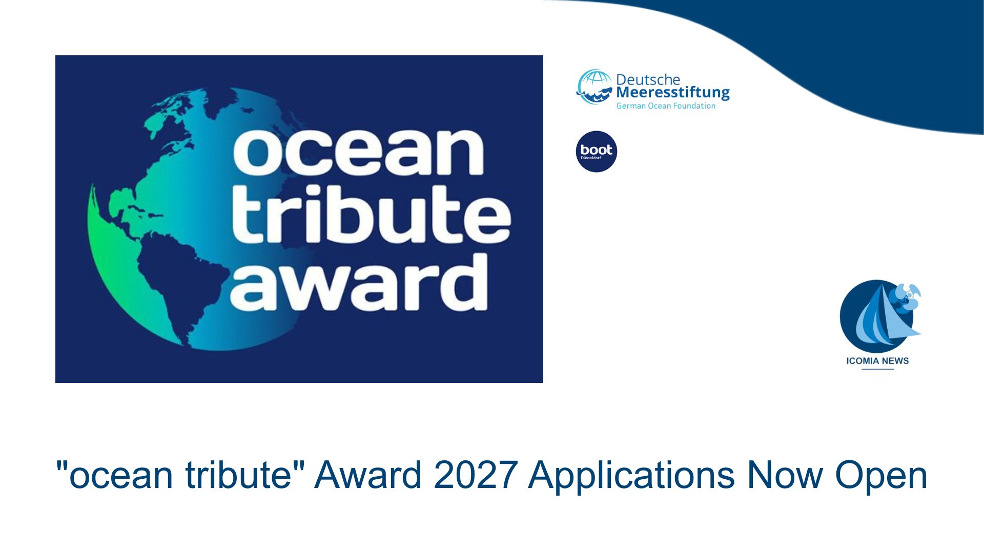 “ocean tribute” Award 2027 Applications Now Open